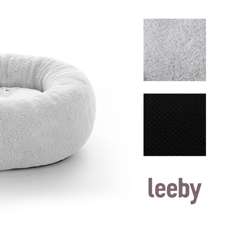 Leeby cama de pelo gris con ovejitas desenfundable para cachorros image number null